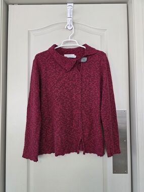 Willow Marled Raspberry Open-Front Knit Cardigan